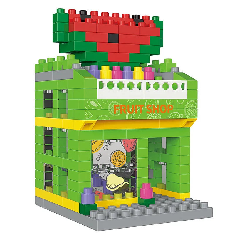 Small particle plastic building block toy set in a colour box for teenagers aged 7 to 14