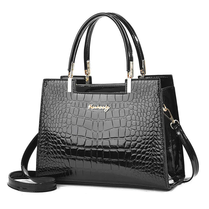 Women's one-shoulder PU handbag in horizontal square shape with medium hard construction