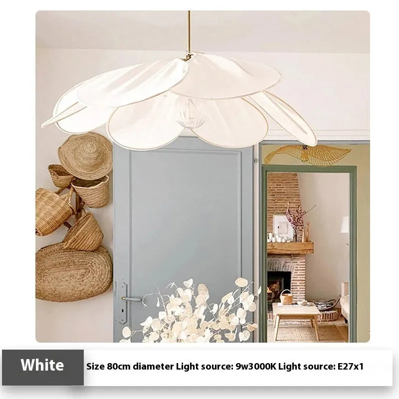 Bohemian style fabric hanging pendant lamp in a choice of colours and diameters.