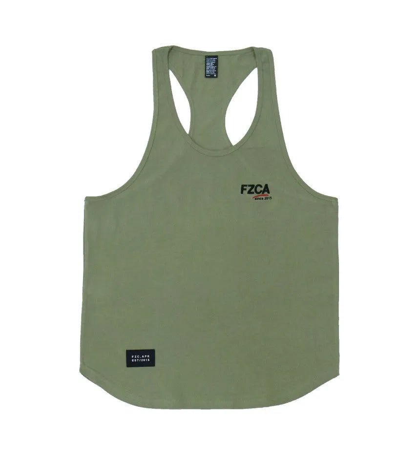 Men's cotton fitness vest in multiple colours for summer running and training.