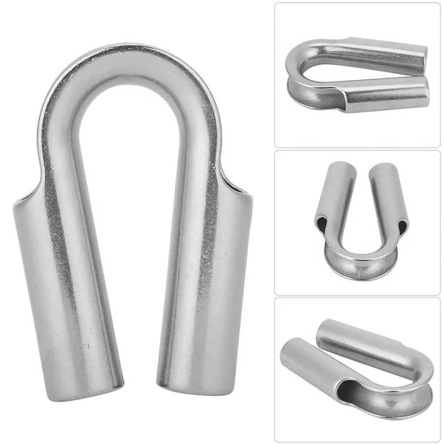 Stainless steel tubular chicken heart ring sleeve ring in round form on a white background.