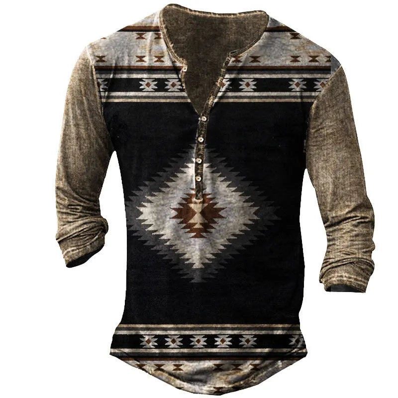 Digital printing men's loose fit polyester top in colour JW1, shown front view