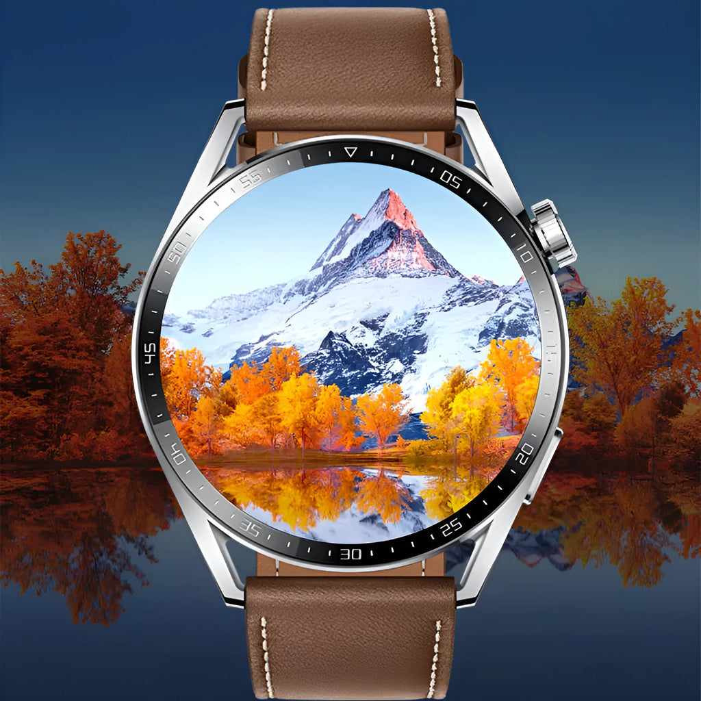 GS3 Max Smart Watch in Black or Silver with 1.35-inch screen on silicone strap