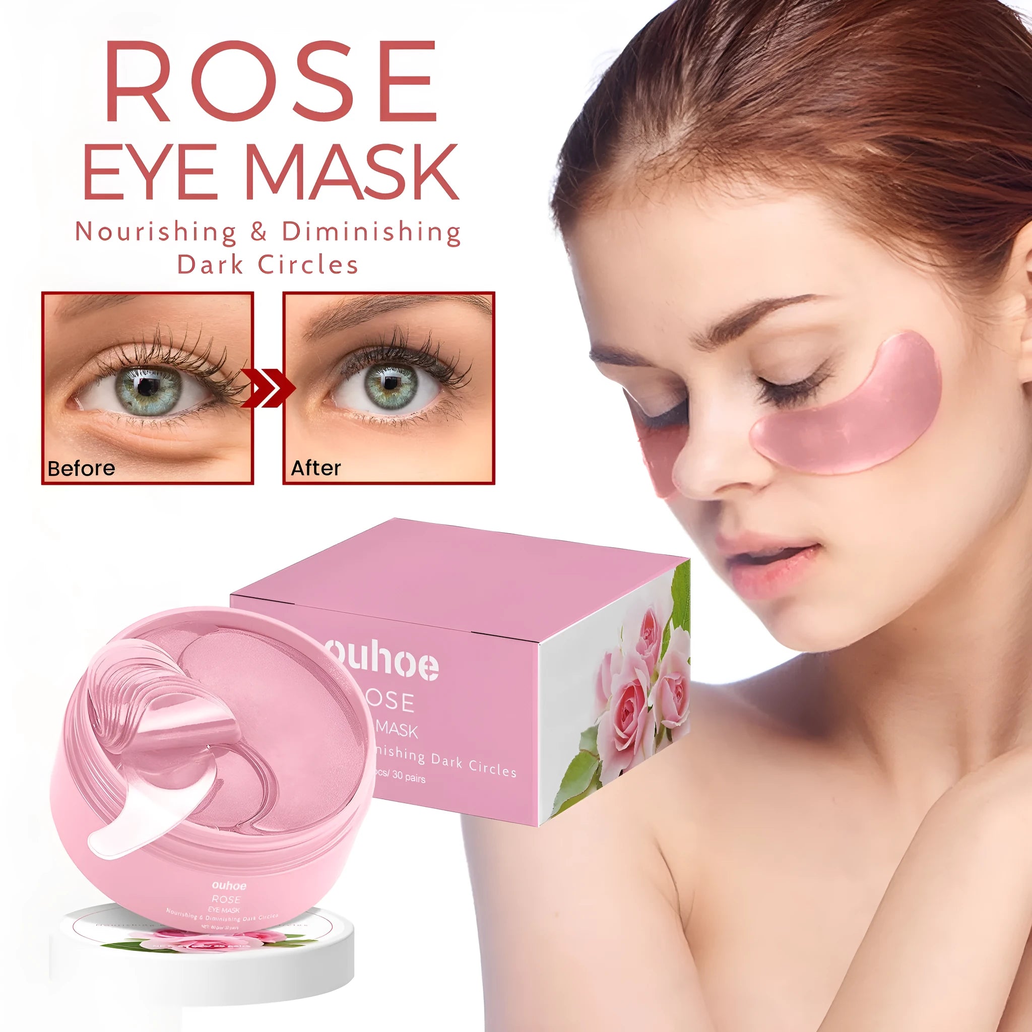 60 pairs of under eye patches with retinol and peptides for wrinkle fading and dark circles