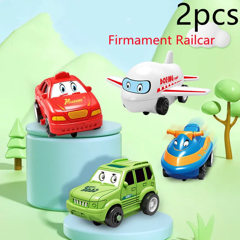 Children puzzle electric railroad speeder with DIY assembly track and automatic car, dinosaur theme
