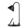 Black magnetic folding wireless charger stand showing adjustable angles for device viewing while charging