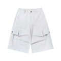 Men's Japanese-style retro loose casual shorts in polyester fibre, available in white, khaki, black, and gray