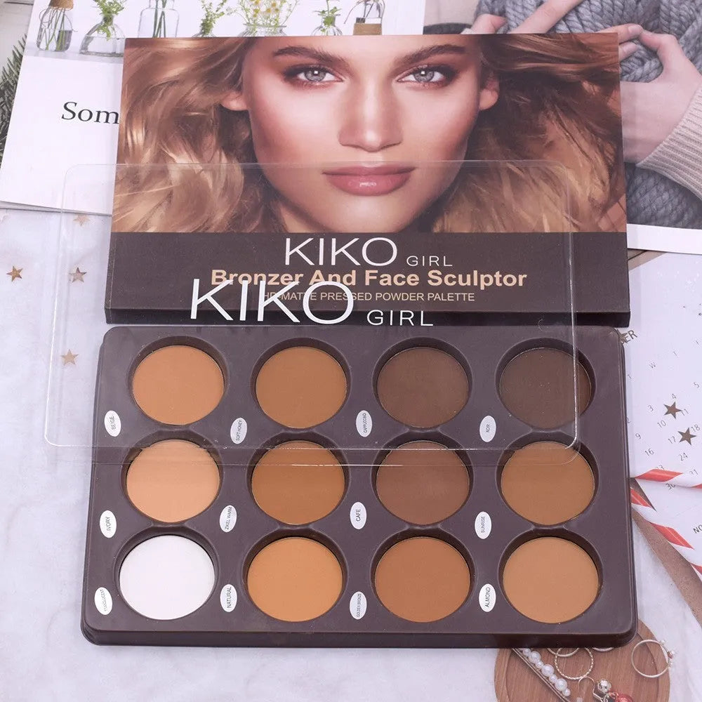 12 colour makeup repair plate natural contour shadow palette for universal skin types