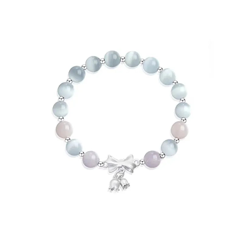 Bowknot two shihuan opal crystal bracelet in lavender amethyst colour measuring 10mm