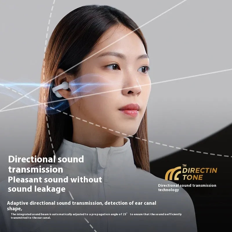 Clip-on Bluetooth wireless headset in Moon White and Obsidian Black, PC ABS, 10m range