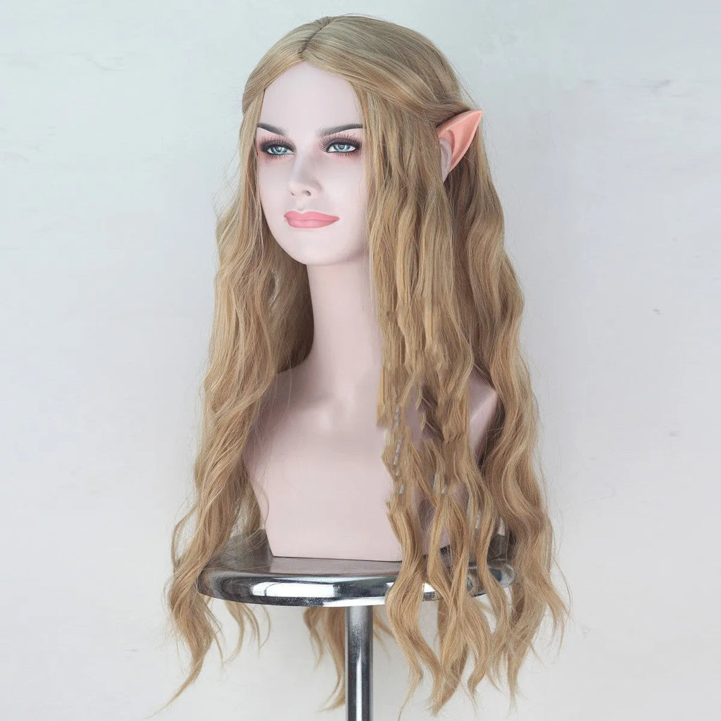 Hobbit Elf Queen Kellantril cosplay wig with ears, long 70cm anime wig in picture colour