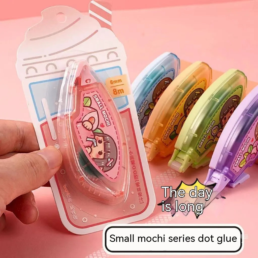 High viscosity dotting glue in a cute plastic bottle on a card, available in peach, lemon, blueberry, butter, and grape juice colours.