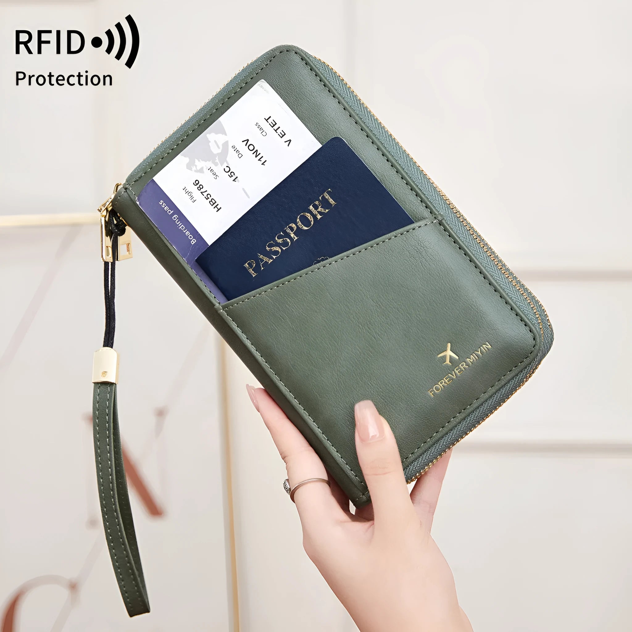 RFID multi-functional double zipper crossbody wallet in shell starfish design with letter pattern