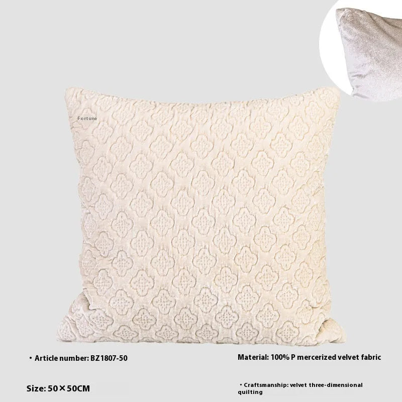 Chinese antique style quilted cushion pillow in brown gold, autumn green, or beige colours