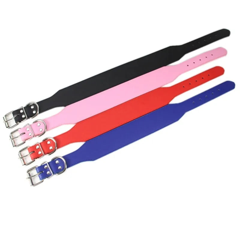 Fish-shaped leather dog collar in five colours with adjustable sizing and anti-breaking design