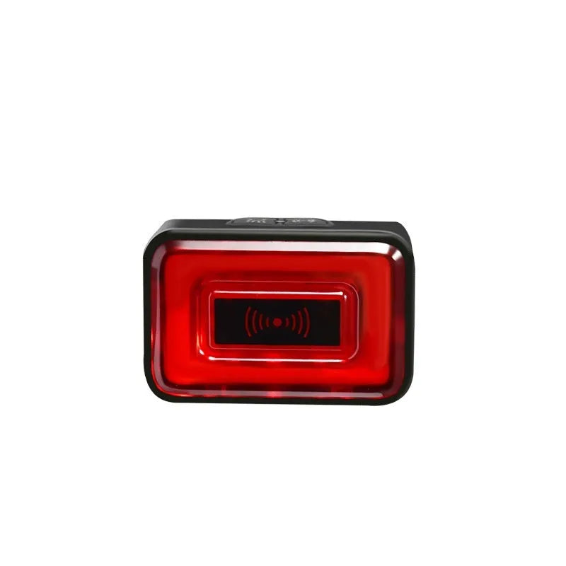 Black radar bicycle tail light with double mounting bracket on a bike seat post