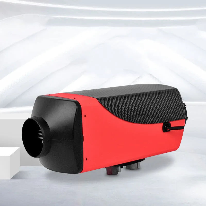Diesel air heater kit with fuel tank and components for truck or RV installation.