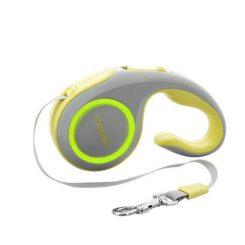 Automatic retractable dog lead with ABS body, non-slip rubber handle and polyester rope in Morandi Light Green.
