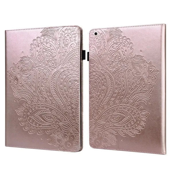 Flat holster imitation leather tablet case in coffee colour with card holder slots