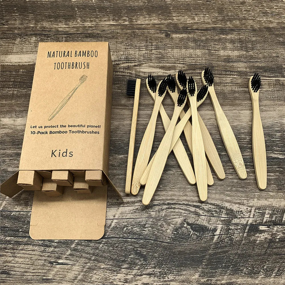 Eco friendly bamboo soft fibre toothbrush with biodegradable handle for adults