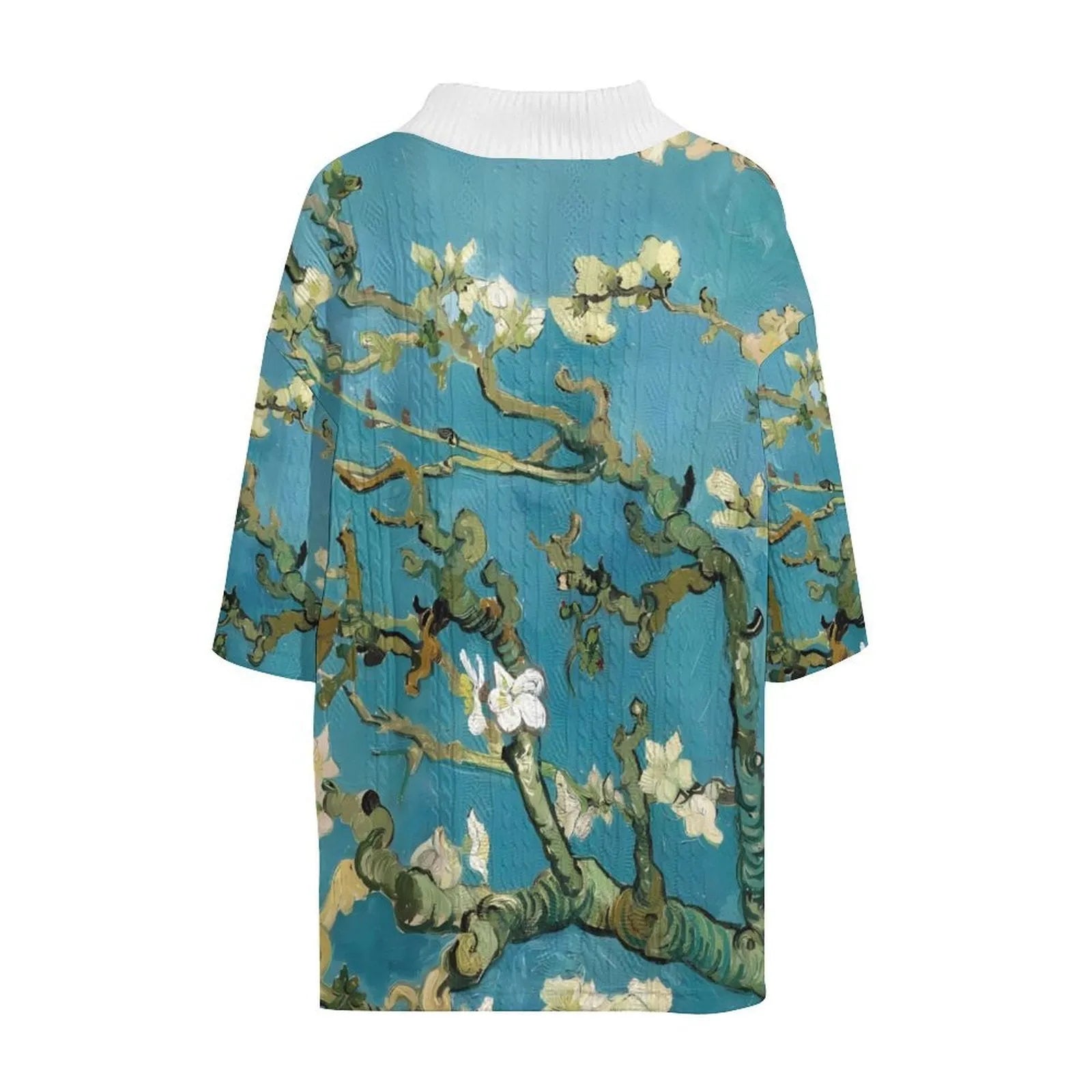 Men's peacock blue knitted shorts and T-shirt leisure suit set on a white background