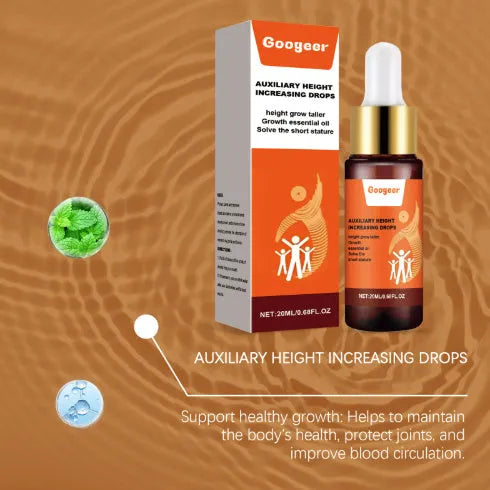 Googeer 20ml auxiliary height increasing drops bottle with peppermint extract and vitamin B1 formula