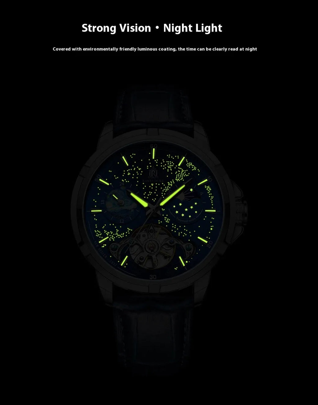 Men's blue dial automatic mechanical watch with stainless steel case, model T885B.