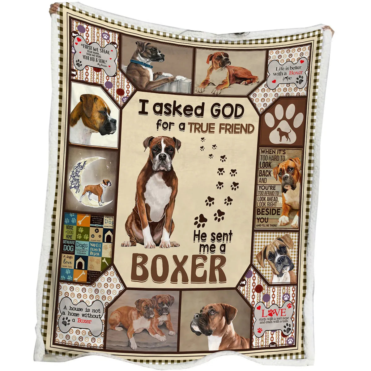 Brown Sherpa fleece blanket, 150x200cm, soft warm throw with hemmed edges for couch, daybed, or nursery