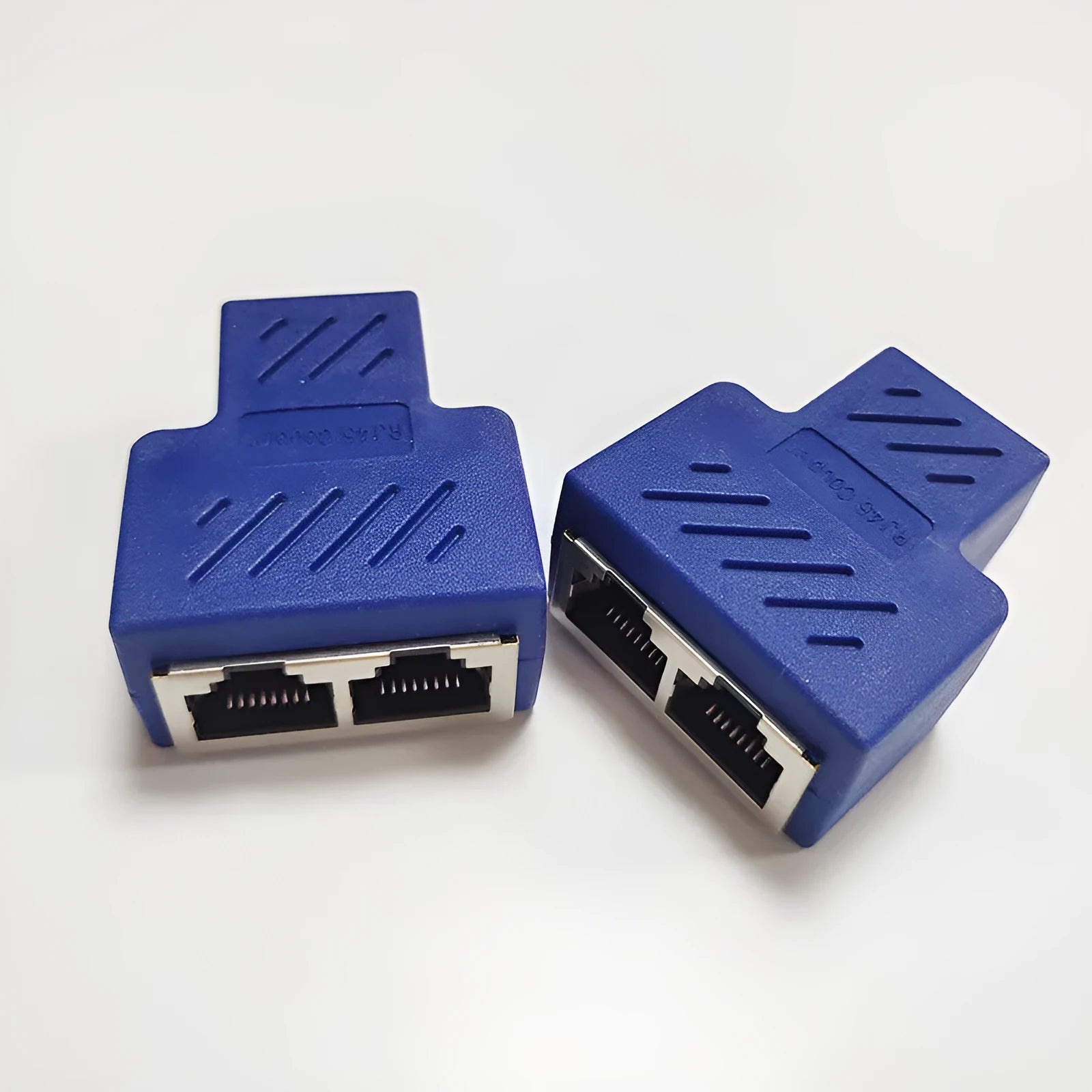 RJ45 three-way tee network cable splitter adapter in assorted colours