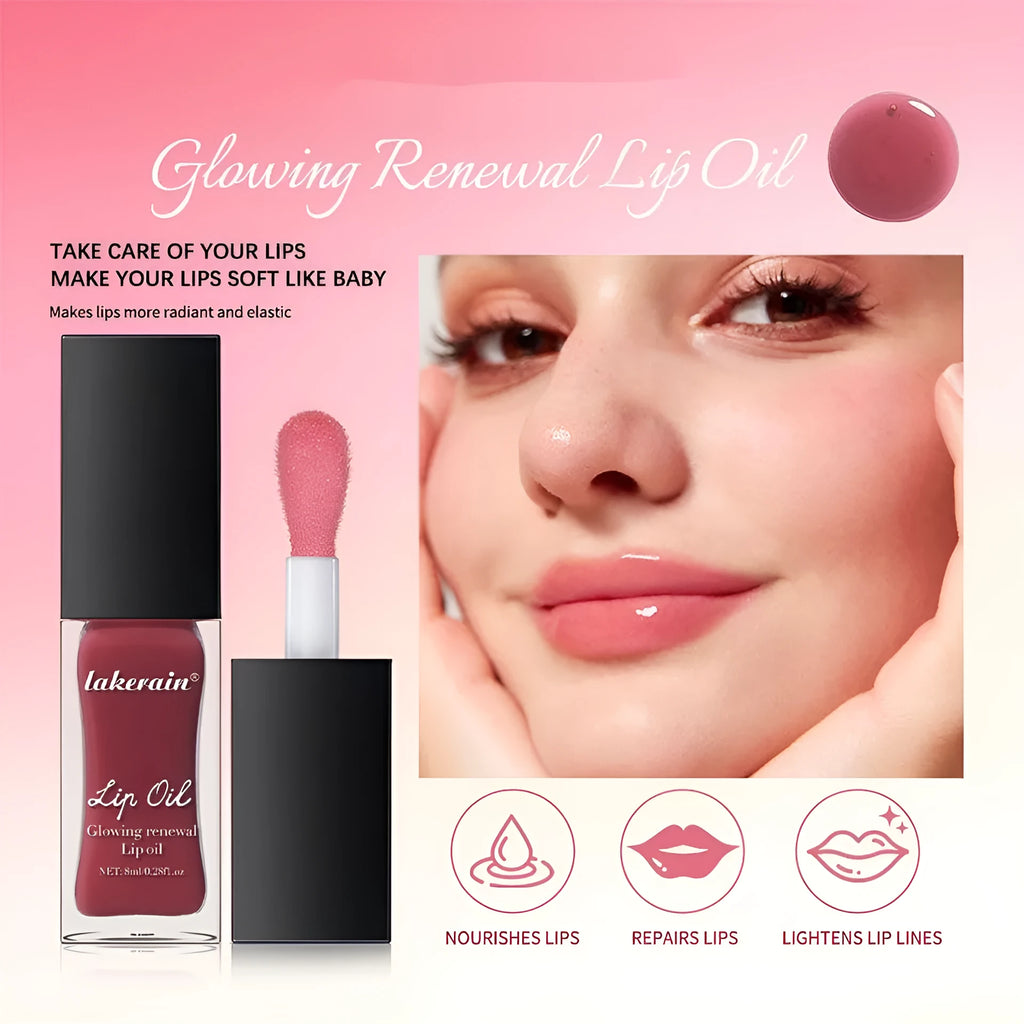 Lip gloss in seven colour variations including coral, clear, honey, jam, pink, red, and rose shades in 8ml foreign edition packaging