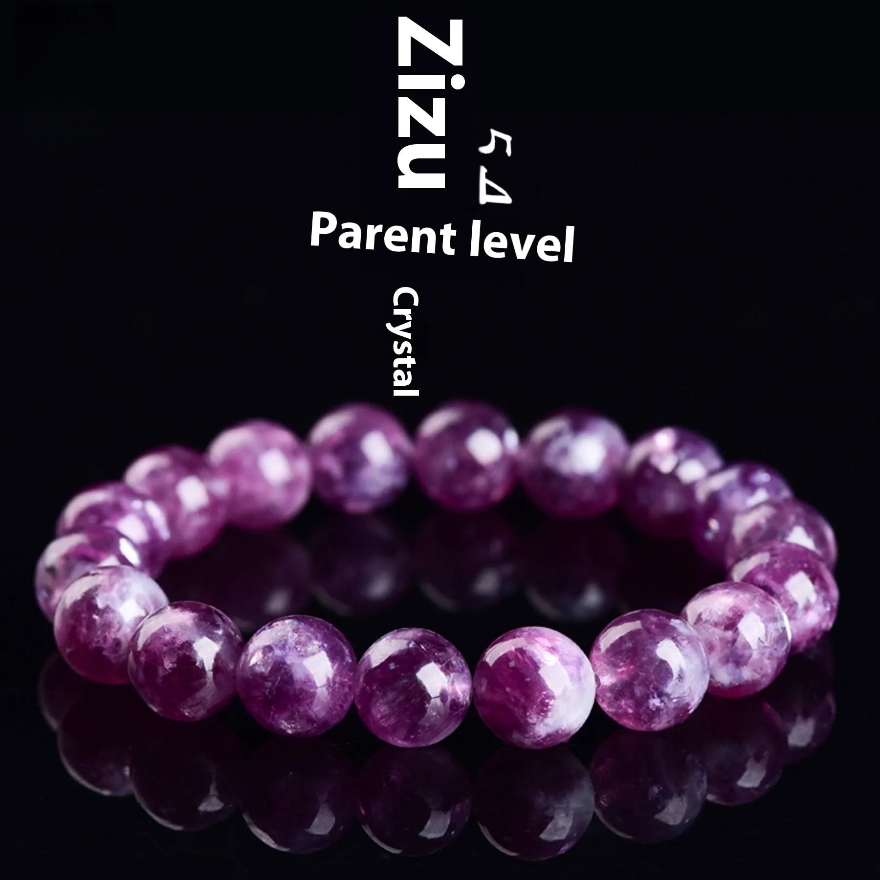 Purple polished crystal bracelet with geometry beads in Korean style unisex design
