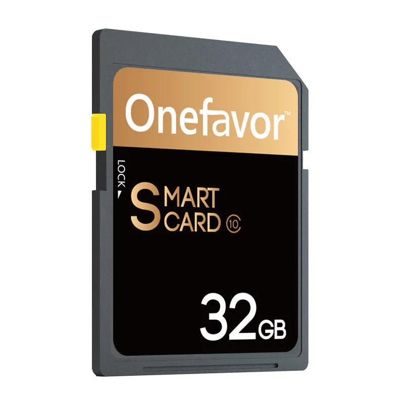 SD to PCMCIA adapter card with stainless steel housing and a 32GB SD card for Mercedes-Benz cars.