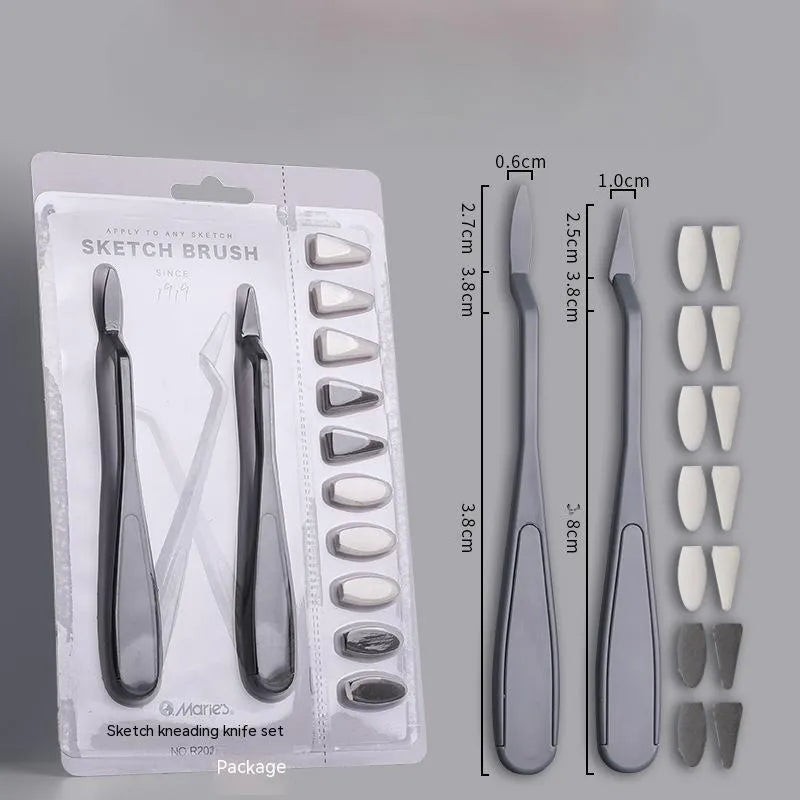 Plastic fluorescent pen eraser smear tip rubbing knife tool for sketch correction