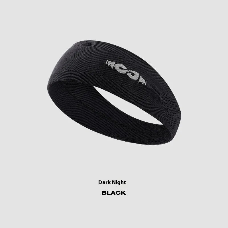 A classic black seamless knitted exercise hair band for men and women, suitable for cycling and running sports.
