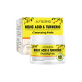 Turmeric Curcumin Acid Cleansing Pads in container with 55 sheets for facial treatment.