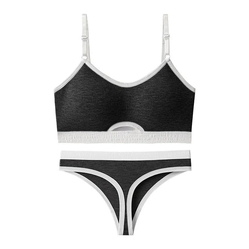 Underwired tube top sports bra set with moulded cups in black, dark grey, green, khaki, light grey and white colours