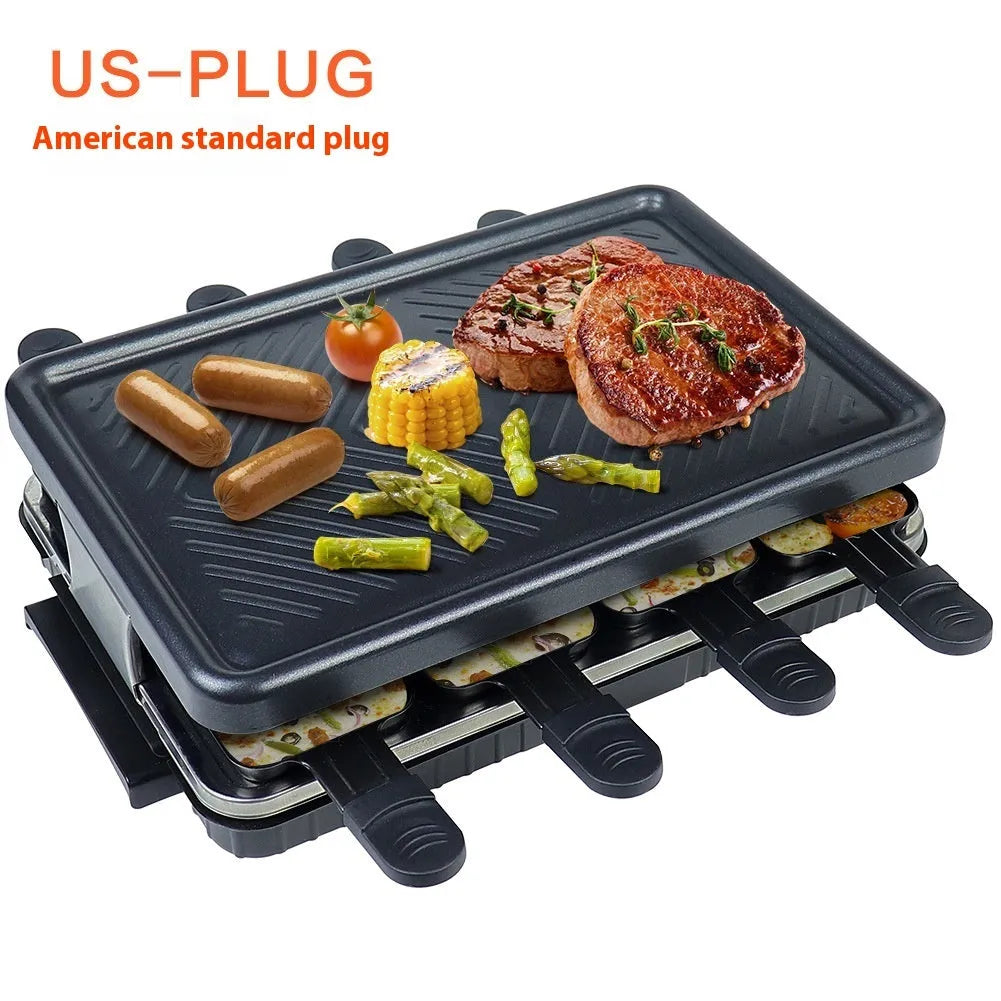 Indoor home non-stick electric baking pan with split tray, black finish, 1300W power