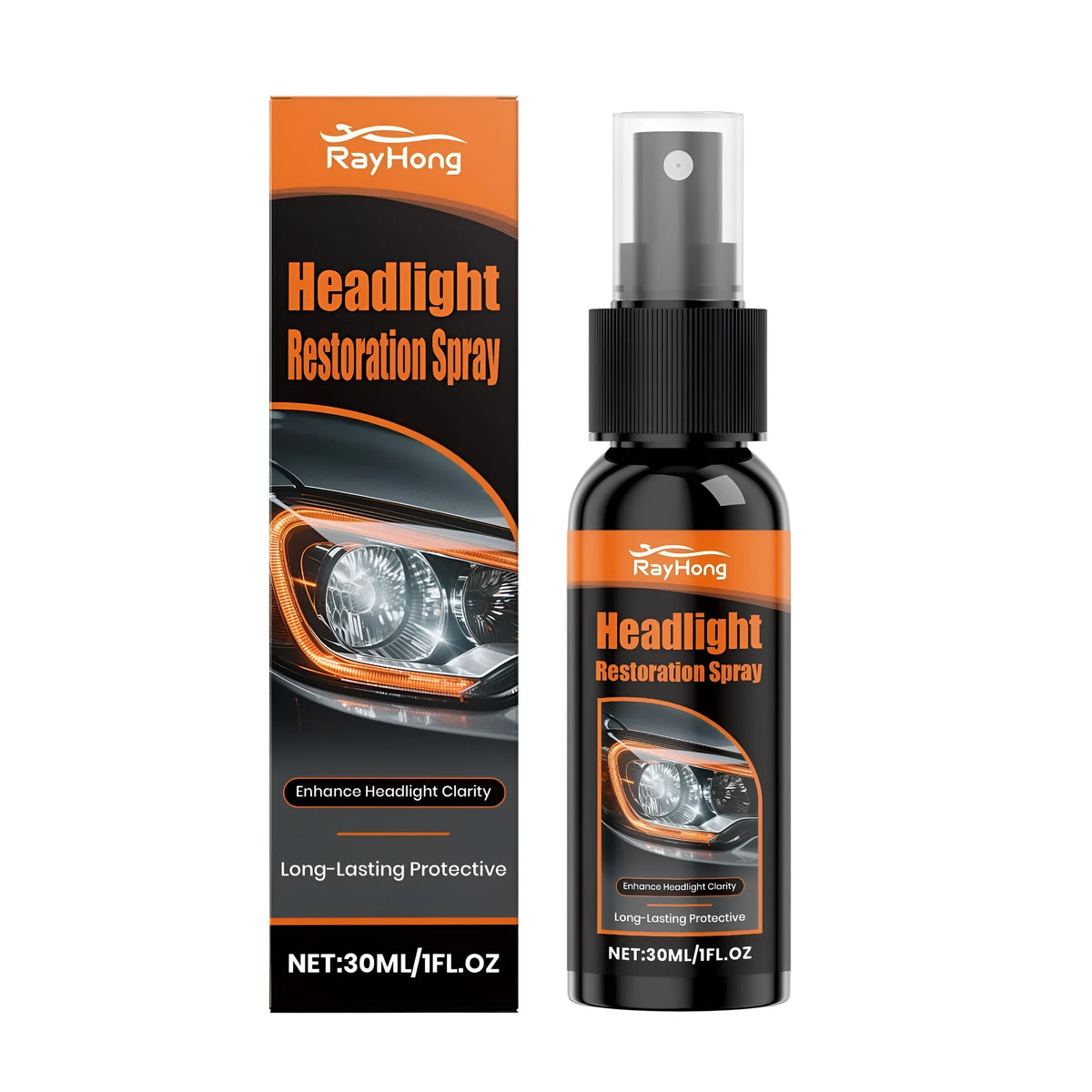 200ml headlight restoration spray bottle with trigger nozzle for DIY car headlight lens cleaning