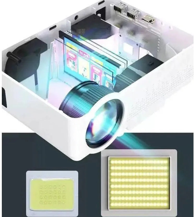 Small HD WiFi projector with 2000 lumens brightness for office and home use