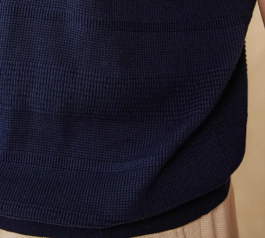 Retro style pure cotton short sleeve t-shirt in off-white and royal blue colours on a size chart.
