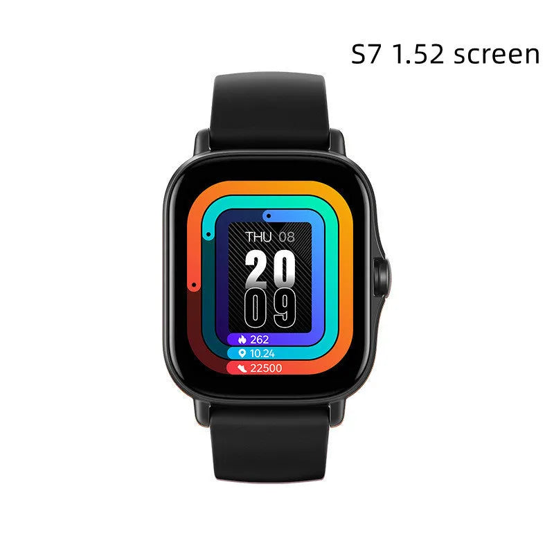 GT20 smart watch with black alloy case and silicone strap showing 1.75-inch touch screen display