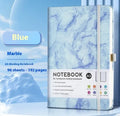 A5 and A6 size PU leather strap closure diary notebook with horizontal lined pages, shown in multiple colour options.