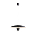 Black modern minimalist chandelier with 400mm diameter and warm white light