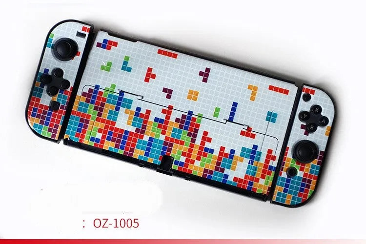 Nintendo Switch OLED hard protective case in decorative shell pattern with analogue caps