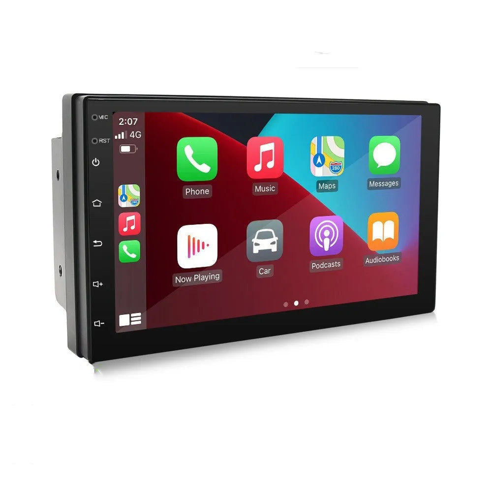 Black universal 7-inch car MP5 player with GPS navigation and integrated radio for manual transmission vehicles