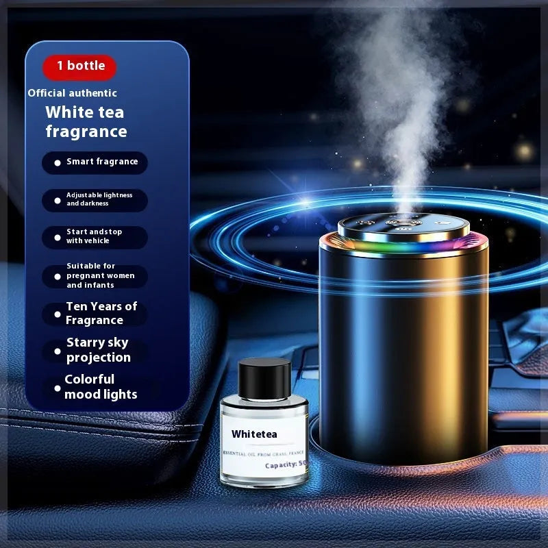 Starry sky car aroma diffuser with atmosphere lighting, aromatic and deodorant functions, Classic Gulong or Alpine White Tea fragrance