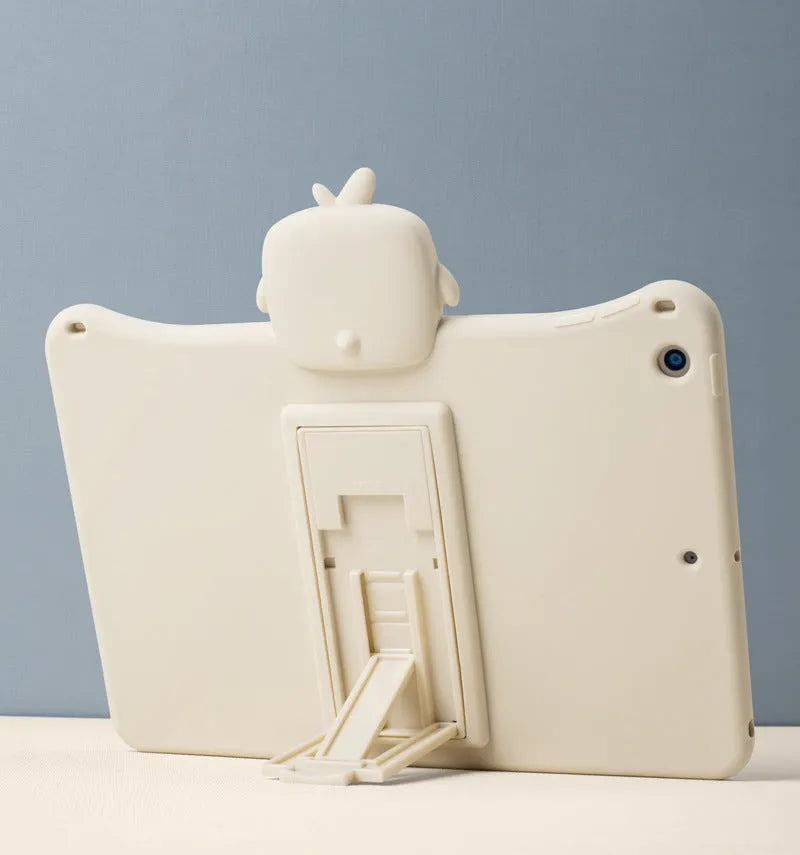 Cartoon chicken silicone tablet cover, frame type, for compatible iPad Air, mini and Pro models