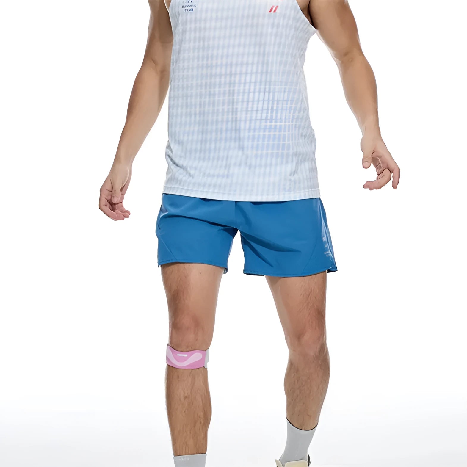 Black running shorts with laser-punched stitching on a manikin, showing stretch fabric for training.