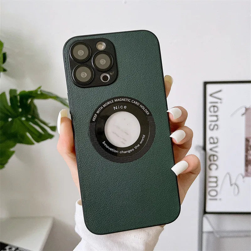 Magnetic full wrap phone case in solid colour TPU for iPhone 14 Pro Max black
