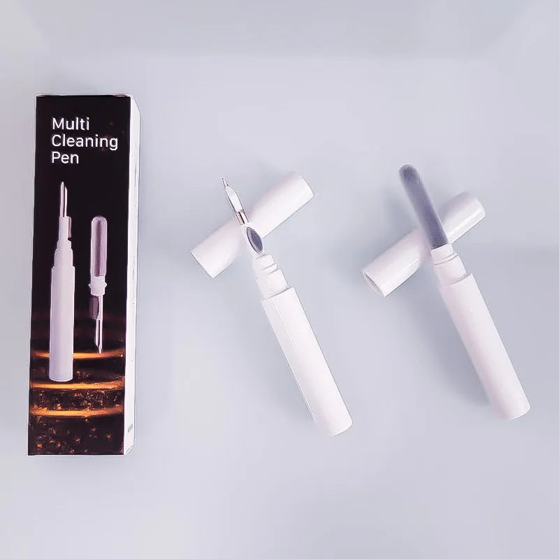 Earphone cleaning pen dust removal tool in white with colour box packaging 13x2x3.5cm